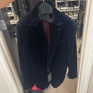 Bonobos slim fit Italian stretch velvet blazer navy 38 regular